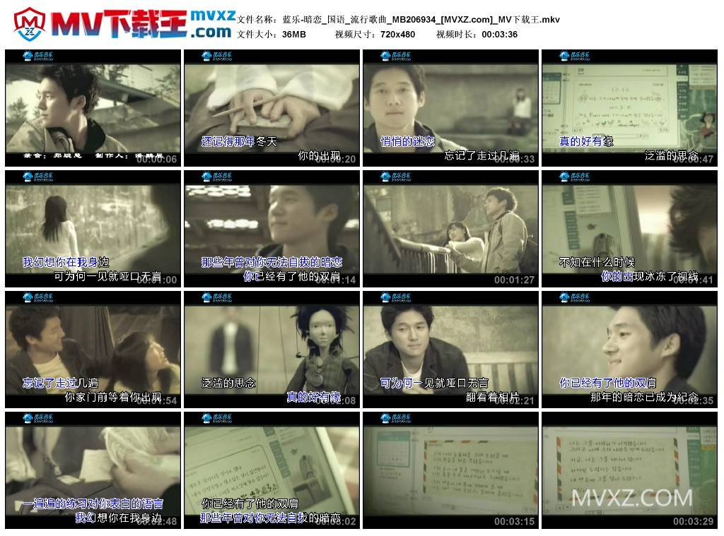 蓝乐-暗恋_国语_流行歌曲_MB206934
